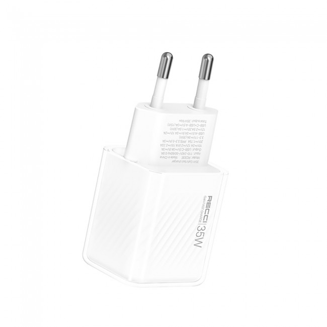 Recci RC83E Type-C PD & USB-A GaN Teknolojili QC3.0 Hızlı Şarj Başlığı 35W Recci RC83E Type-C PD & USB-A GaN Teknolojili QC3.0 Hızlı Şarj Başlığı 35W