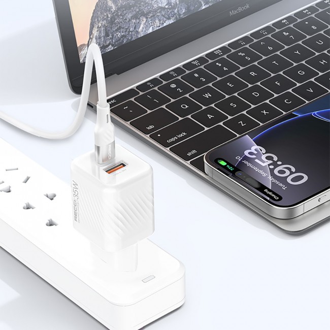 Recci RC83E Type-C PD & USB-A GaN Teknolojili QC3.0 Hızlı Şarj Başlığı 35W Recci RC83E Type-C PD & USB-A GaN Teknolojili QC3.0 Hızlı Şarj Başlığı 35W