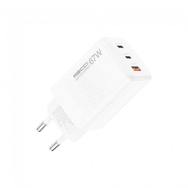 Recci RC85E GaN Teknolojili Hızlı Şarj Başlığı USB-A to Type-C PD 67W Kablolu Şarj Seti Recci RC85E GaN Teknolojili Hızlı Şarj Başlığı USB-A to Type-C PD 67W Kablolu Şarj Seti