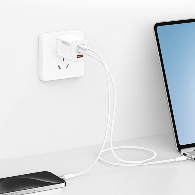Recci RC85E GaN Teknolojili Hızlı Şarj Başlığı USB-A to Type-C PD 67W Kablolu Şarj Seti Recci RC85E GaN Teknolojili Hızlı Şarj Başlığı USB-A to Type-C PD 67W Kablolu Şarj Seti