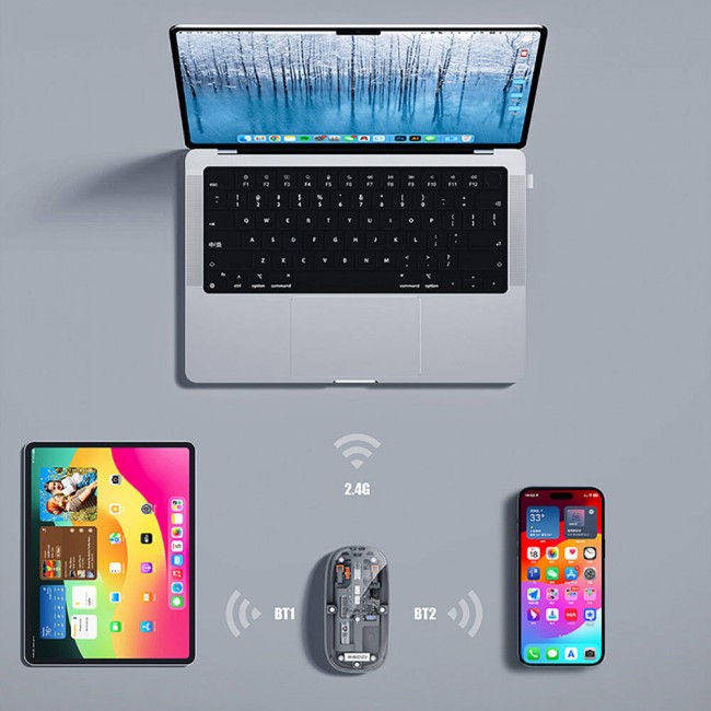 Recci RCS-M01 Space Capsule Serisi Multimod Kablosuz Şeffaf Tasarım Mouse Recci RCS-M01 Space Capsule Serisi Multimod Kablosuz Şeffaf Tasarım Mouse