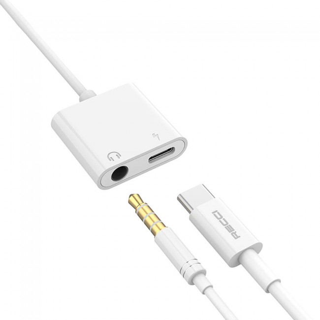 Recci RDS-A02 Type-C 2in1 Şarj ve Ses Adaptörü Recci RDS-A02 Type-C 2in1 Şarj ve Ses Adaptörü
