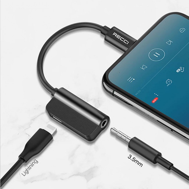 Recci RDS-A06 Lightning 2in1 Şarj ve Ses Adaptörü Recci RDS-A06 Lightning 2in1 Şarj ve Ses Adaptörü