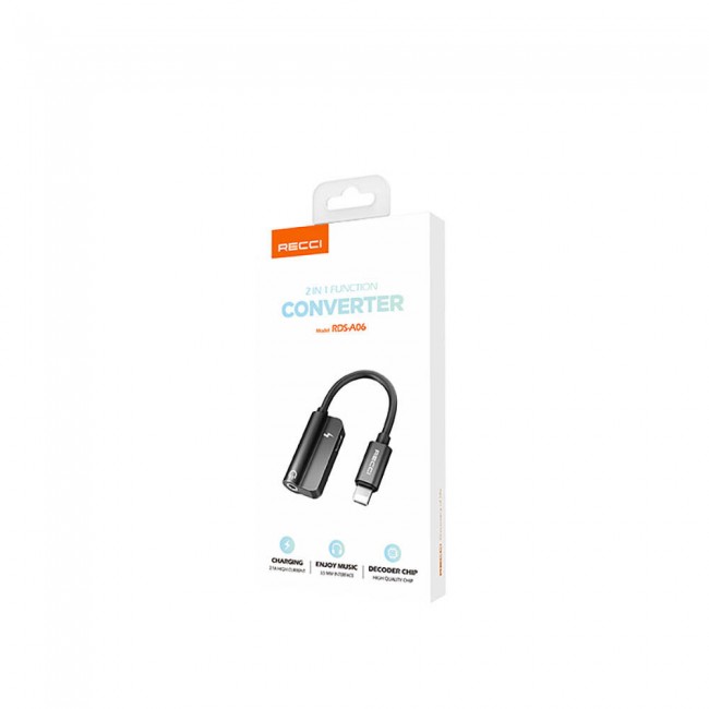 Recci RDS-A06 Lightning 2in1 Şarj ve Ses Adaptörü Recci RDS-A06 Lightning 2in1 Şarj ve Ses Adaptörü