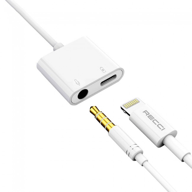 Recci RDS-A10 Lightning PD3.0 2in1 Şarj ve Ses Adaptörü Recci RDS-A10 Lightning PD3.0 2in1 Şarj ve Ses Adaptörü