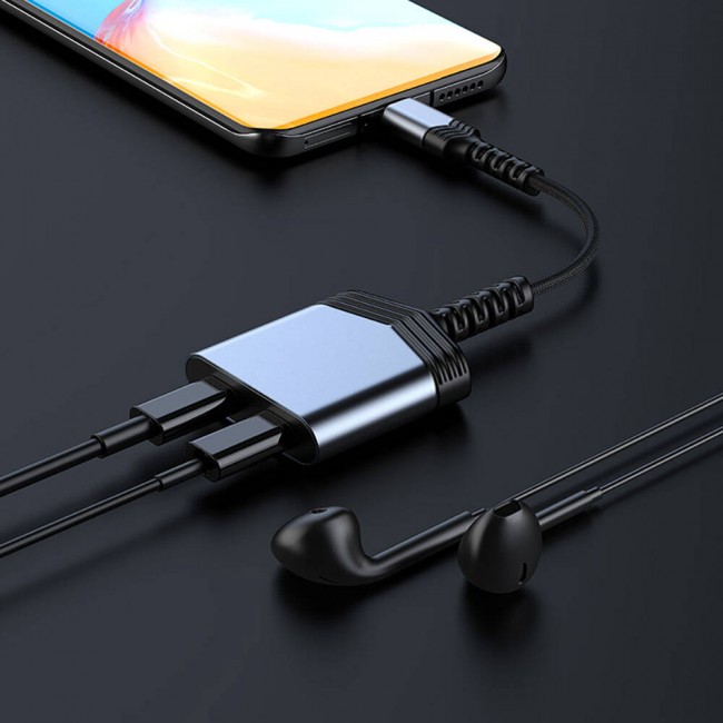 Recci RDS-A20 Type-C PD60W 2in1 Şarj ve Ses Adaptörü Recci RDS-A20 Type-C PD60W 2in1 Şarj ve Ses Adaptörü
