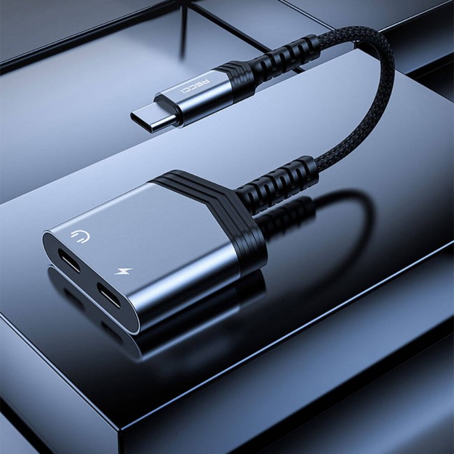Recci RDS-A20 Type-C PD60W 2in1 Şarj ve Ses Adaptörü Recci RDS-A20 Type-C PD60W 2in1 Şarj ve Ses Adaptörü
