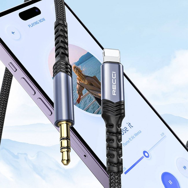 Recci RDS-A26 Lightning to 3.5mm AUX Audio Kablo Recci RDS-A26 Lightning to 3.5mm AUX Audio Kablo