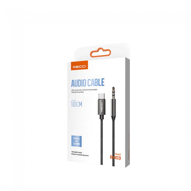 Recci RH03 Type-C to 3.5mm AUX Audio Kablo Recci RH03 Type-C to 3.5mm AUX Audio Kablo