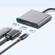 Recci RH05 Type-C to Type-C PD100W + HDMI 4K@30Hz + USB3.0 Bağlantı Özellikli 3in1 Hub