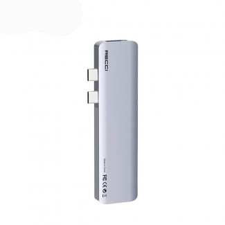 Recci RH08 Type-C to Type-C + SD/TF + USB3.0 + USB2.0 + HDMI + Thunderbolt 3 Bağlantılı 7in2 Hub Recci RH08 Type-C to Type-C + SD/TF + USB3.0 + USB2.0 + HDMI + Thunderbolt 3 Bağlantılı 7in2 Hub