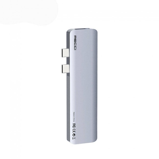 Recci RH08 Type-C to Type-C + SD/TF + USB3.0 + USB2.0 + HDMI + Thunderbolt 3 Bağlantılı 7in2 Hub Recci RH08 Type-C to Type-C + SD/TF + USB3.0 + USB2.0 + HDMI + Thunderbolt 3 Bağlantılı 7in2 Hub