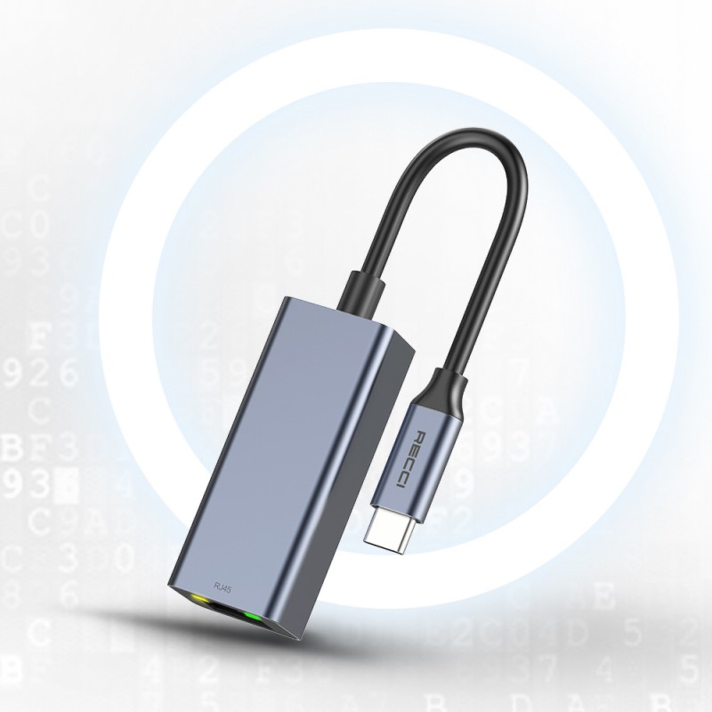 Recci RH10 RJ45 to Type-C Ethernet Dönüştürücü Kablo 100Mbps 80mm Recci RH10 RJ45 to Type-C Ethernet Dönüştürücü Kablo 100Mbps 80mm