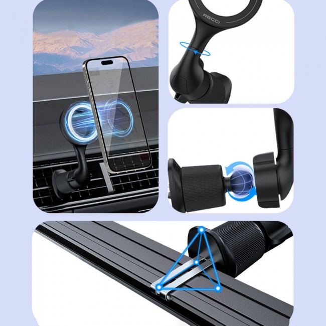 Recci RHO-C42 Magsafe Magnetik 360° Dönebilen Havalandırma Tasarım Araç Telefon Tutucu Recci RHO-C42 Magsafe Magnetik 360° Dönebilen Havalandırma Tasarım Araç Telefon Tutucu