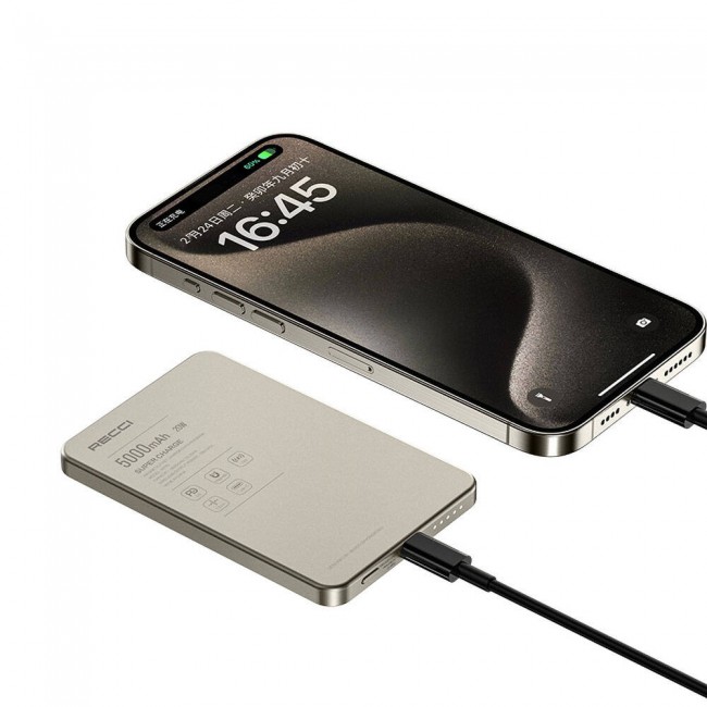 Recci RP25 PD 20W Ultra İnce Hızlı Şarj Özellikli Wireless Powerbank 15W 5000mAh Recci RP25 PD 20W Ultra İnce Hızlı Şarj Özellikli Wireless Powerbank 15W 5000mAh