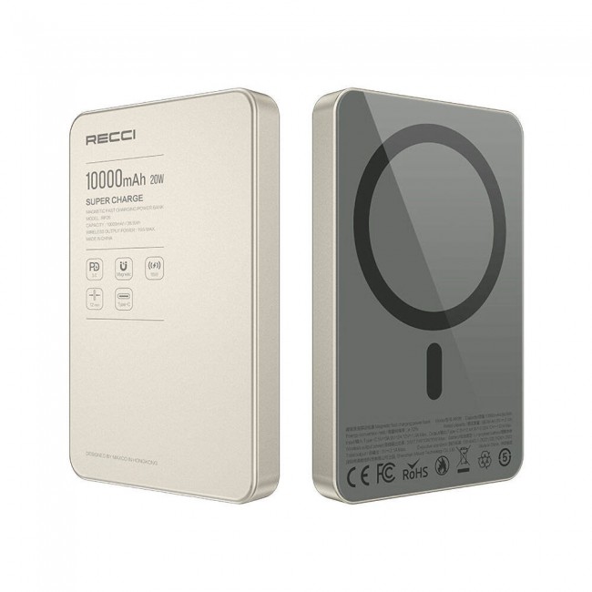 Recci RP26 PD 20W Ultra İnce Hızlı Şarj Özellikli Wireless Powerbank 15W 10000mAh Recci RP26 PD 20W Ultra İnce Hızlı Şarj Özellikli Wireless Powerbank 15W 10000mAh