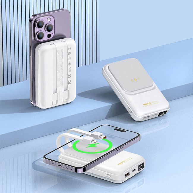 Recci RPB-W10 Polaris Serisi Çift Kablolu LED Dijital Göstergeli Wireless Powerbank 15W 10000mAh Recci RPB-W10 Polaris Serisi Çift Kablolu LED Dijital Göstergeli Wireless Powerbank 15W 10000mAh