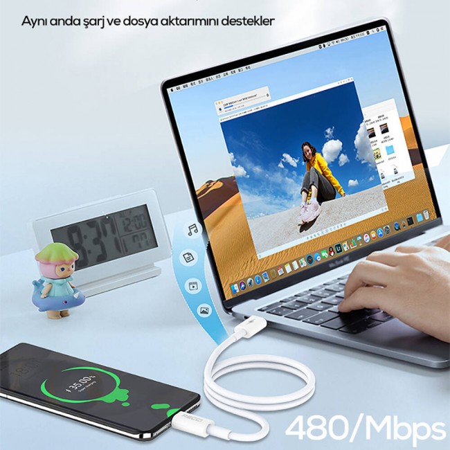 Recci RS06CC Type-C to Type-C PD 65W Hızlı Şarj Özellikli Data ve Şarj Kablosu 1M Recci RS06CC Type-C to Type-C PD 65W Hızlı Şarj Özellikli Data ve Şarj Kablosu 1M