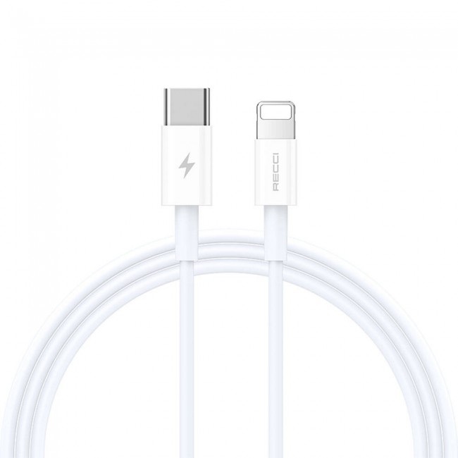 Recci RS06CL Type-C to Lightning PD 20W Hızlı Şarj Özellikli Data ve Şarj Kablosu 1M Recci RS06CL Type-C to Lightning PD 20W Hızlı Şarj Özellikli Data ve Şarj Kablosu 1M