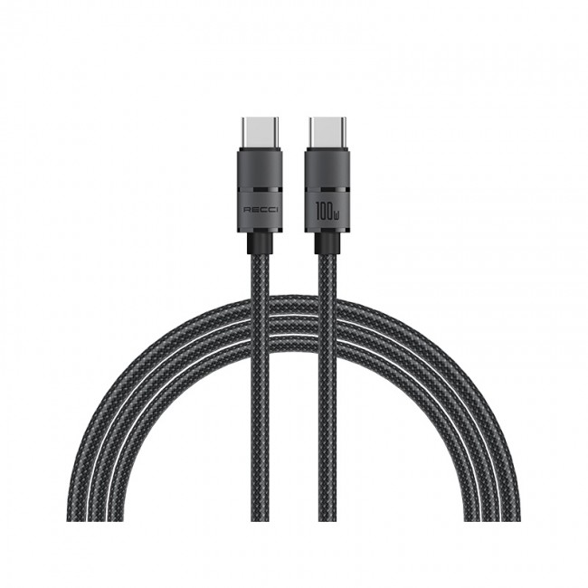 Recci RS08CCPD Warrior Serisi 100W Hızlı Şarj Özellikli Type-C To Type-C PD Kablo 1.2M