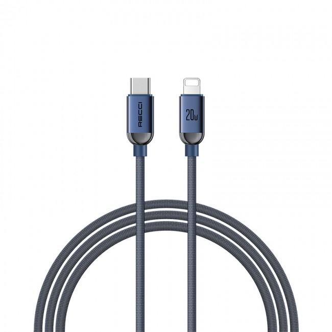 Recci RS09CLPD Crystal Serisi 20W Hızlı Şarj Özellikli Type-C To Lightning PD Kablo 1.2M