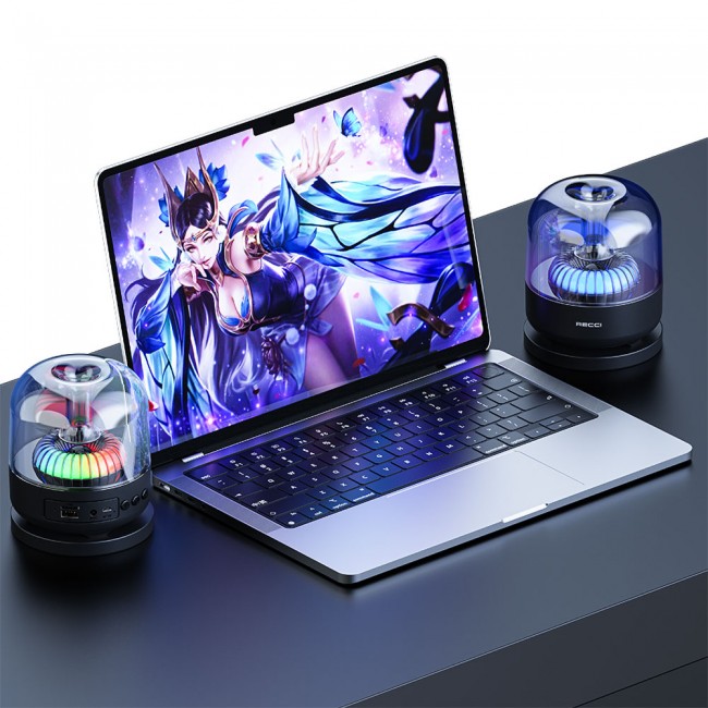 Recci RSK-W31 Amber Serisi FM/TF/AUX Hi-Fi RGB Işıklı Wireless Bluetooth 5.0 Speaker Hoparlör 5W 500mAh Recci RSK-W31 Amber Serisi FM/TF/AUX Hi-Fi RGB Işıklı Wireless Bluetooth 5.0 Speaker Hoparlör 5W 500mAh