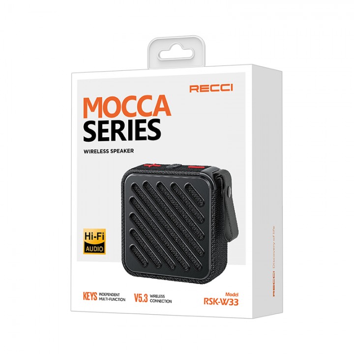 Recci RSK-W33 Mocca Serisi TF/AUX/USB Askılı Akıllı Wireless Bluetooth 5.3 Speaker Hoparlör