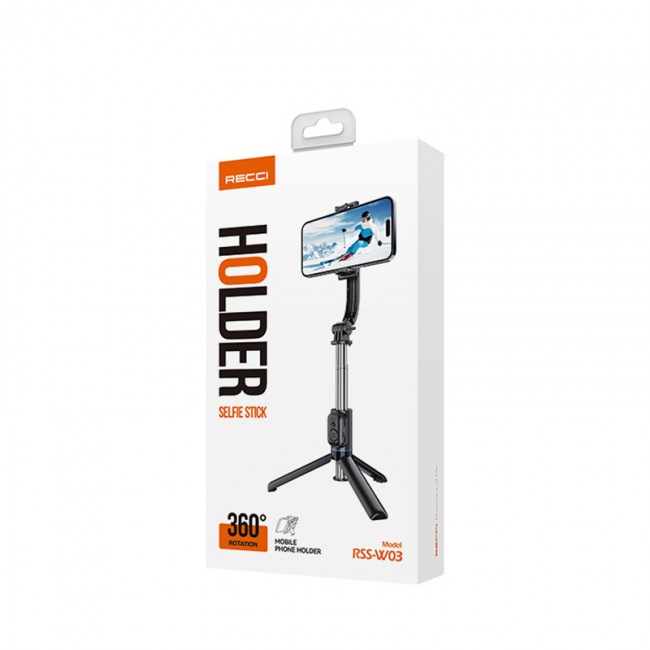 Recci RSS-W03 Bluetooth 5.0 Uzaktan Kumandalı Çok Fonksiyonlu Selfie Çubuğu Recci RSS-W03 Bluetooth 5.0 Uzaktan Kumandalı Çok Fonksiyonlu Selfie Çubuğu