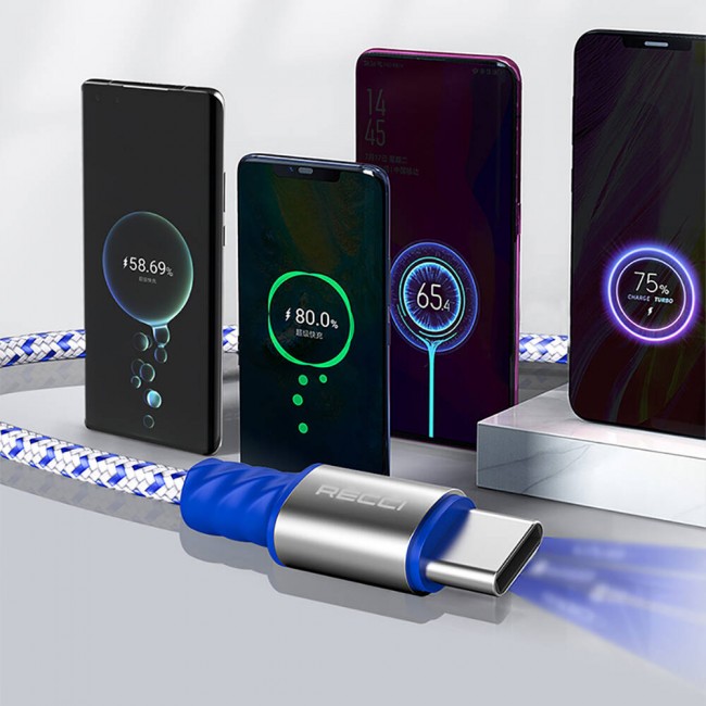 Recci RTC-N33C Instant Serisi USB-A to Type-C 3A Hızlı Şarj Özellikli Şarj ve Data Kablosu 2M Recci RTC-N33C Instant Serisi USB-A to Type-C 3A Hızlı Şarj Özellikli Şarj ve Data Kablosu 2M