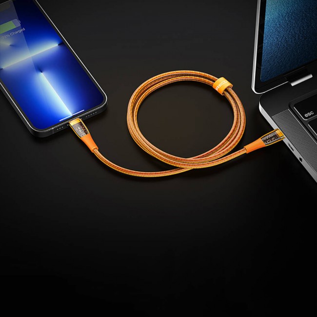 Recci RTC-P19C Amber Serisi USB-A to Type-C 6A Şeffaf Tasarım Şarj ve Data Kablosu 1.5M Recci RTC-P19C Amber Serisi USB-A to Type-C 6A Şeffaf Tasarım Şarj ve Data Kablosu 1.5M