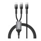Recci RTC-T16 2 in 1 65W PD Hızlı Şarj Özellikli Lightning ve Type-C To Type-C PD Kablo 1.2M Recci RTC-T16 2 in 1 65W PD Hızlı Şarj Özellikli Lightning ve Type-C To Type-C PD Kablo 1.2M