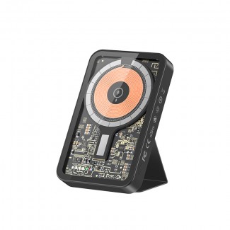 Recci W07 Şeffaf Tasarım Standlı 15W M-safe Şarj Özellikli 20W PD Hızlı Şarj Powerbank 5000mAh Recci W07 Şeffaf Tasarım Standlı 15W M-safe Şarj Özellikli 20W PD Hızlı Şarj Powerbank 5000mAh