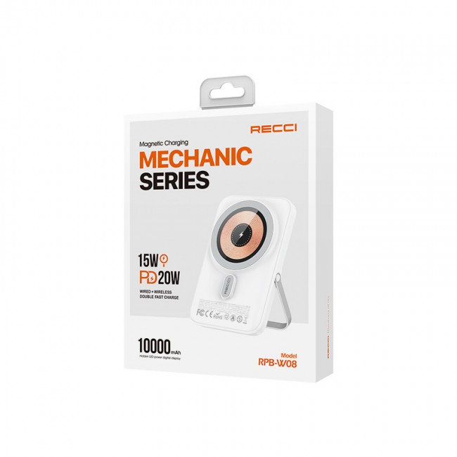 Recci W08 Metal Standlı 15W Magsafe Şarj Özellikli 20W PD Hızlı Şarj Powerbank 10000mAh Recci W08 Metal Standlı 15W Magsafe Şarj Özellikli 20W PD Hızlı Şarj Powerbank 10000mAh