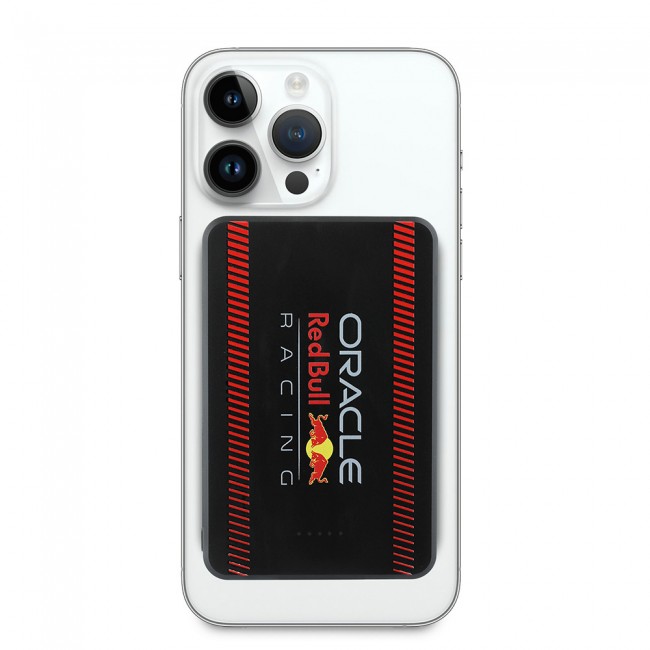 Redbull Orjinal Lisanslı M-safe Şarj Özellikli Dijital LED Göstergeli Kırmızı Şeritli Powerbank 5000mAh 15W