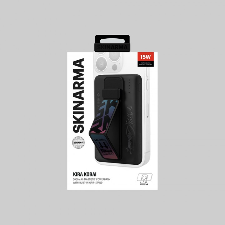 SkinArma Kira Kobai Holografik Tasarımlı Standlı Wireless ve PD Hızlı Şarj Özellikli Powerbank 15W 5000mAh