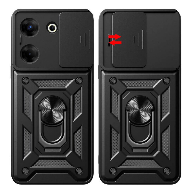 Bal-z Tecno Camon 20 Kılıf Magnetik Standlı Kamera Korumalı  Sürgülü Vega Kapak
