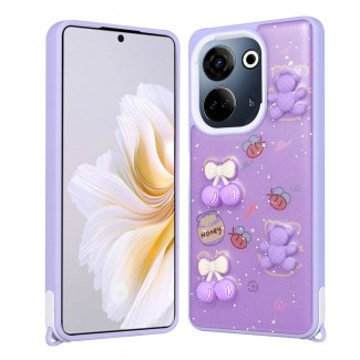 Tecno Camon 20 Pro 4G Kılıf Parlayan Simli Kabartma Figürlü Zore Cevze Kapak Tecno Camon 20 Pro 4G Kılıf Parlayan Simli Kabartma Figürlü Zore Cevze Kapak