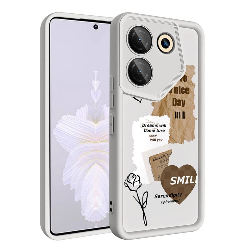 Bal-z Tecno Camon 20 Pro 5G Kılıf Kamera Korumalı Baskılı Arka Yüzey  Klas Kapak