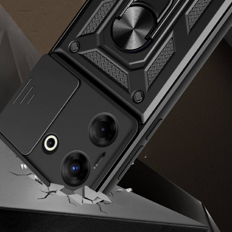 Bal-z Tecno Camon 20 Pro 5G Kılıf Magnetik Standlı Kamera Korumalı  Sürgülü Vega Kapak