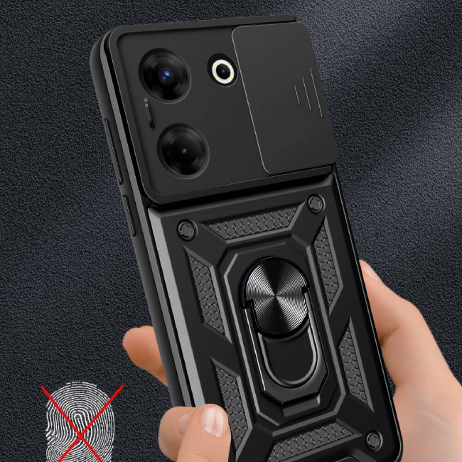 Tecno Camon 20 Pro 5G Kılıf Magnetik Standlı Kamera Korumalı Zore Sürgülü Vega Kapak Tecno Camon 20 Pro 5G Kılıf Magnetik Standlı Kamera Korumalı Zore Sürgülü Vega Kapak