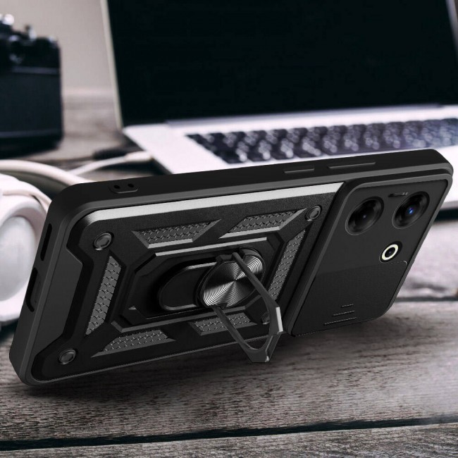 Tecno Camon 20 Pro 5G Kılıf Magnetik Standlı Kamera Korumalı Zore Sürgülü Vega Kapak Tecno Camon 20 Pro 5G Kılıf Magnetik Standlı Kamera Korumalı Zore Sürgülü Vega Kapak