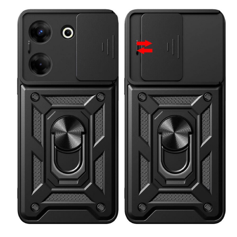 Bal-z Tecno Camon 20 Pro 5G Kılıf Magnetik Standlı Kamera Korumalı  Sürgülü Vega Kapak