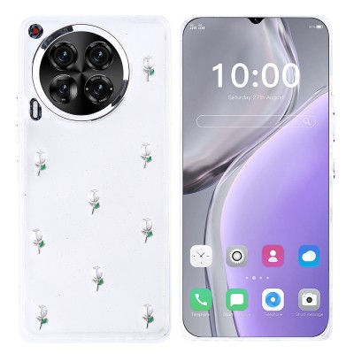 Bal-z Tecno Camon 30 4G Kılıf Airbag Tasarımlı Simli Şeffaf Zore Kutup Kapak