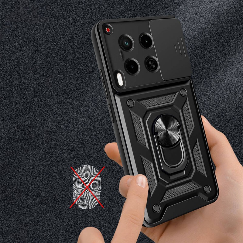 Bal-z Tecno Camon 30 Kılıf Magnetik Standlı Kamera Korumalı  Sürgülü Vega Kapak