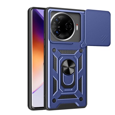 Bal-z Tecno Camon 30 Pro 5G Kılıf Magnetik Standlı Kamera Korumalı Zore Sürgülü Vega Kapak