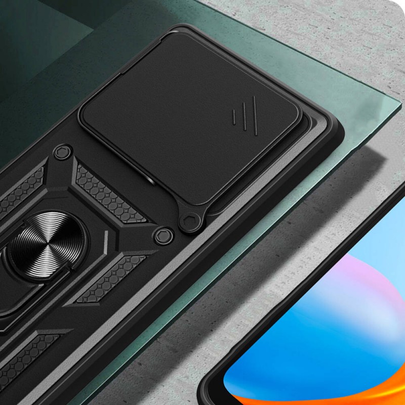 Bal-z Tecno Camon 30 Pro 5G Kılıf Magnetik Standlı Kamera Korumalı Zore Sürgülü Vega Kapak