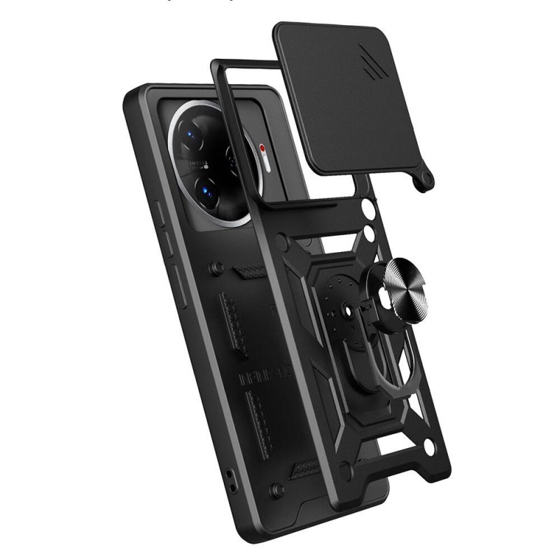 Bal-z Tecno Camon 30 Pro 5G Kılıf Magnetik Standlı Kamera Korumalı Zore Sürgülü Vega Kapak