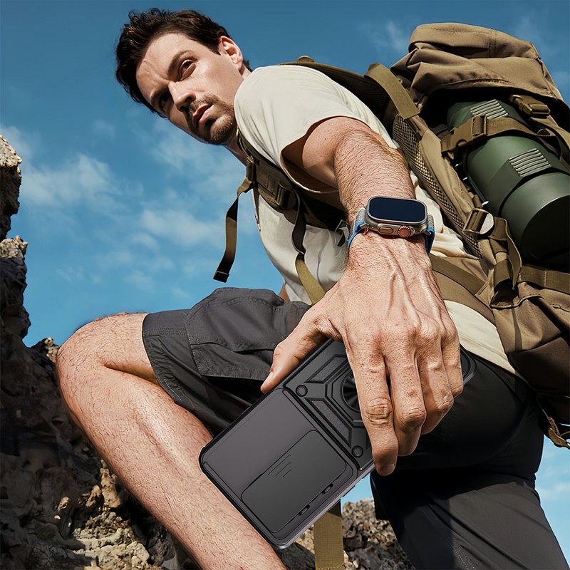 Bal-z Tecno Camon 40 4G Kılıf Magnetik Standlı Kamera Korumalı  Sürgülü Vega Kapak