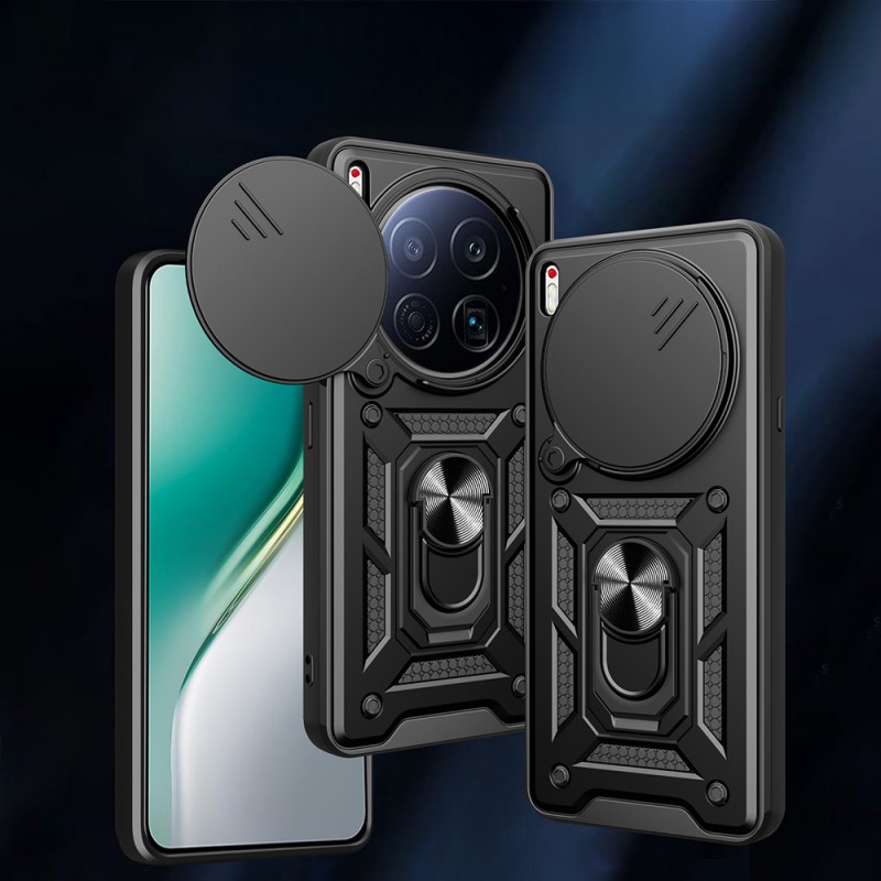 Bal-z Tecno Camon 40 Premier 5G Kılıf Magnetik Standlı Kamera Korumalı  Sürgülü Vega Kapak