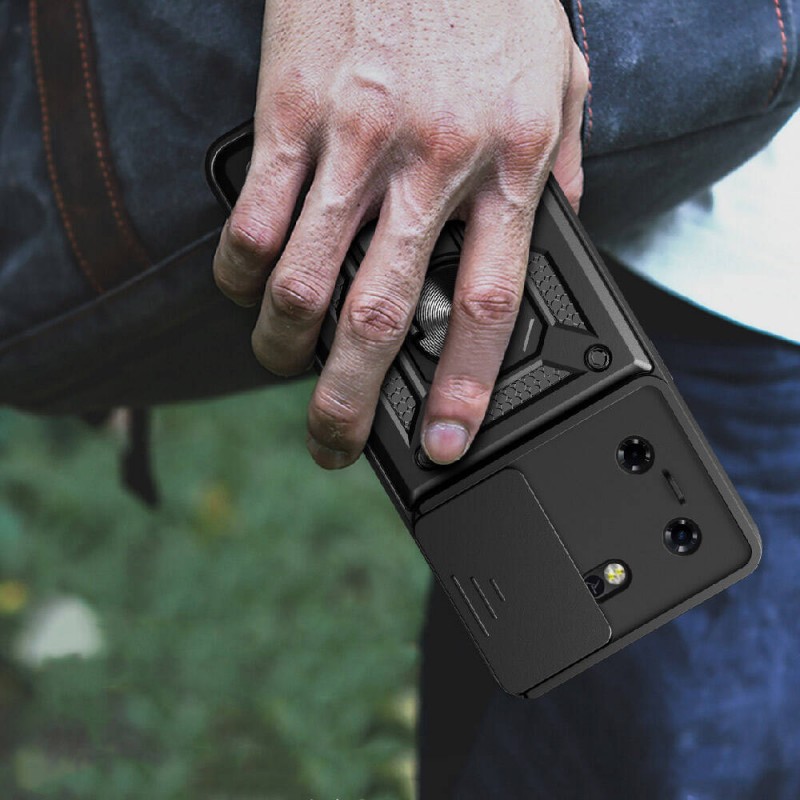 Bal-z Tecno Pova 5 Kılıf Magnetik Standlı Kamera Korumalı  Sürgülü Vega Kapak